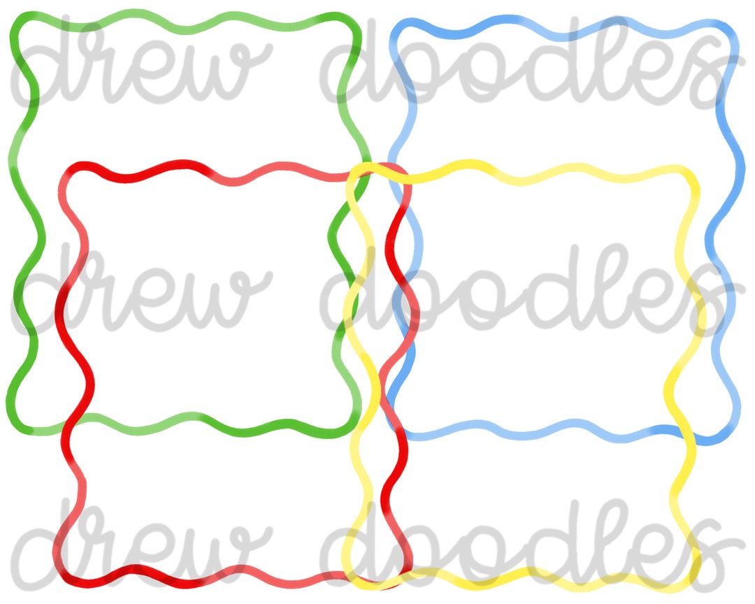 Primary Color Frame Watercolor Rainbow Primary Colors Frames- Instant Download - Etsy