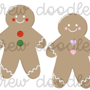 Lebkuchen Mädchen und junge Clip Art Set - Instant Download