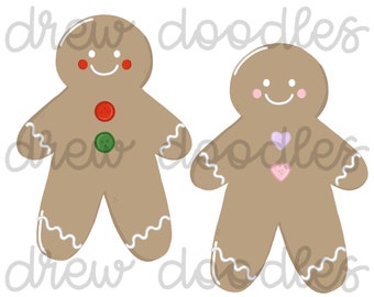 Gingerbread Girl and Boy Digital Clip Art Set- Instant Download