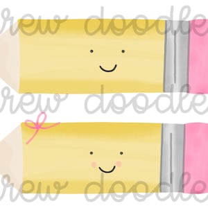 Conjunto de clipart digital com lápis de aquarela e smiley - download instantâneo