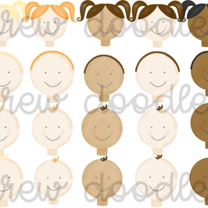 Watercolor Baby & Toddler Heads- 20 Images Total- Digital Clip Art Set- Instant Download