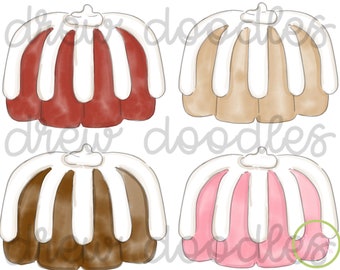 Watercolor Bundt Cakes Digital Clip Art Set- Instant Download