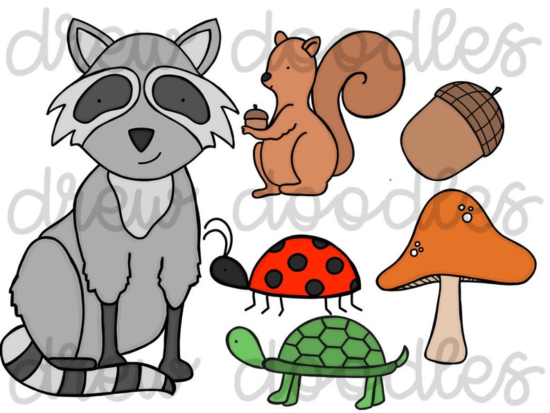 Instant Download Forest Animals Digital Clip Art Set