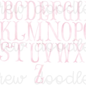 Watercolor Light Pink Fishtail/Monogram Alphabet Digital Clip Art Set- Instant Download