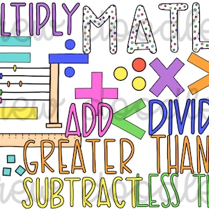 Math Doodles Digital Clip Art Set- Instant Download