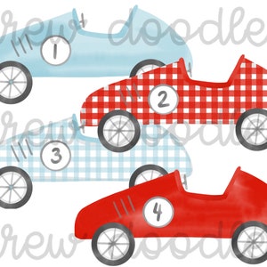 Aquarel vintage raceauto's: direct downloaden