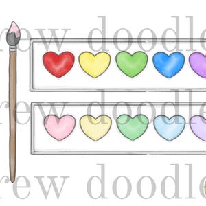 Aquarell Valentinstag Kunst malen Palette Digital Clip Art Set - Instant Download