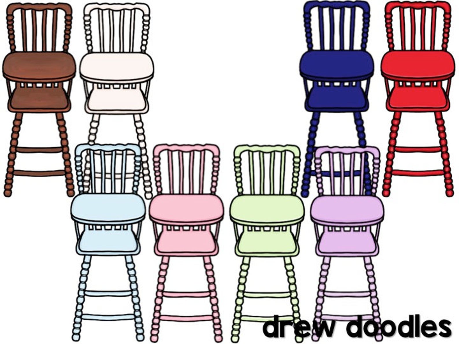 High Chair Digital Clip Art Instant Download Etsy