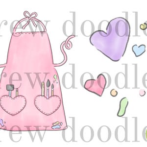 Aquarell Valentinstag Art Kittel Schürze Digital Clip Art Set-Instant Download
