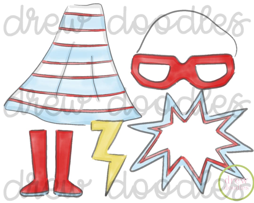 Watercolor Valentine's Day Superhero Boy Digital Clip Art Set- Instant ...