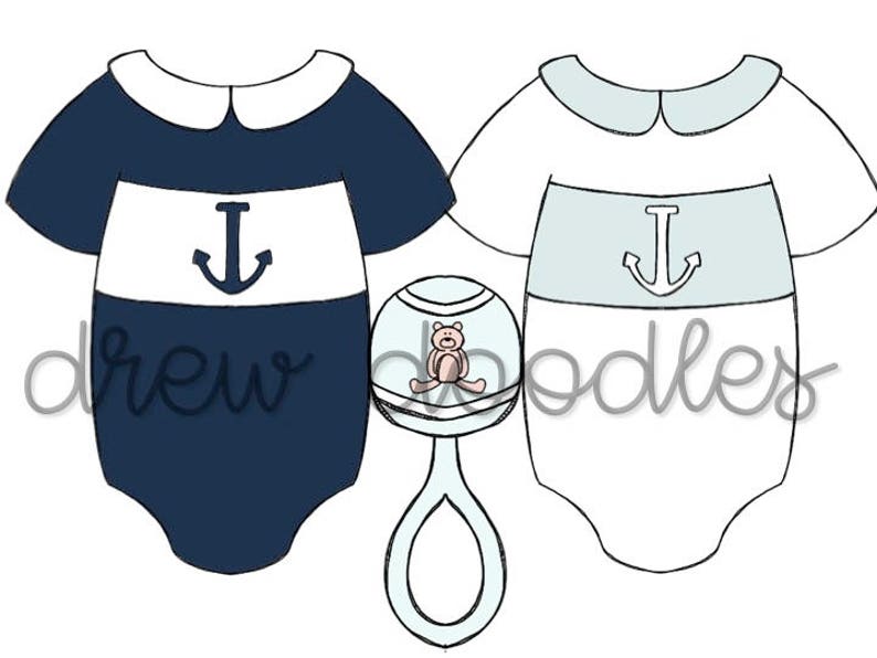 Baby Boy Onesies Digital Clip Art Set Instant Download image 5