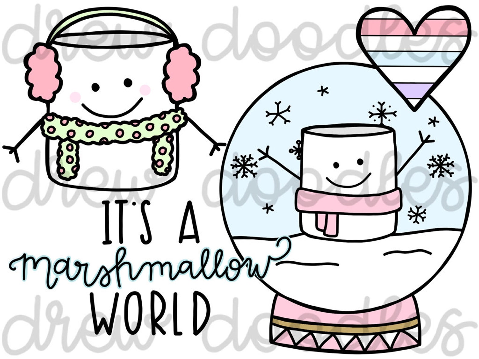 A Marshmallow World Digital Clip Art Set Instant Download Etsy