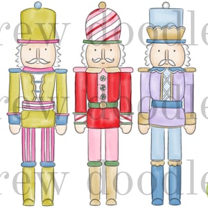 Conjunto de clipart digital de quebra-nozes brilhantes em aquarela - Download instantâneo