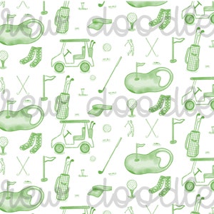 Papeles digitales con estampado de acuarela de golf verde Toile, fondos de 4 x 6 y 5 x 7: descarga instantánea