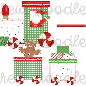 Watercolor Christmas Train with Santa Digital Clip Art Set- Instant Download