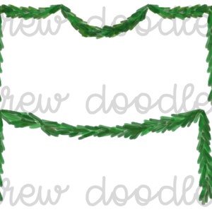 Watercolor Garlands- Digital Clip Art Set- Instant Download
