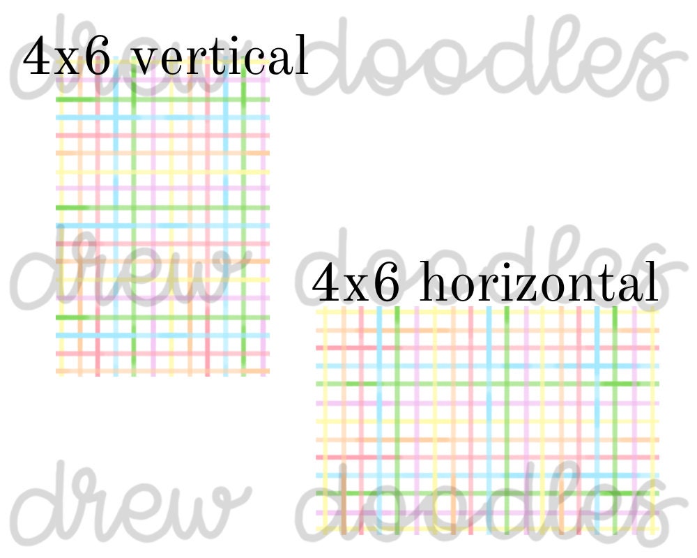 Watercolor Rainbow Plaid Print Digital Papers Backgrounds 4x6 an 5x7 ...