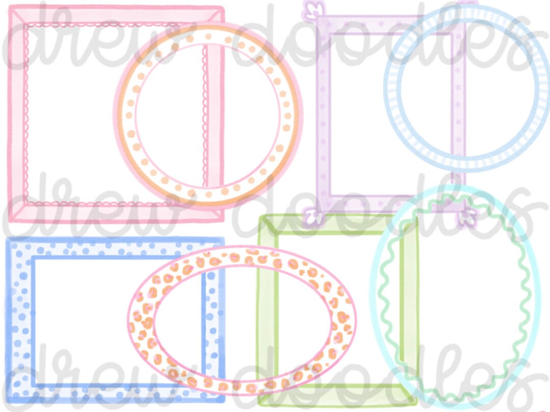 Watercolor Frames Digital Clip Art Set Instant Download - Etsy