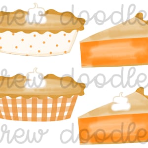 Conjunto de clipart digital de tortas de Ação de Graças em aquarela - Download instantâneo