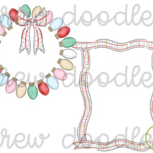 Conjunto de clipart digital de molduras de Natal de saudações da estação em aquarela - download instantâneo
