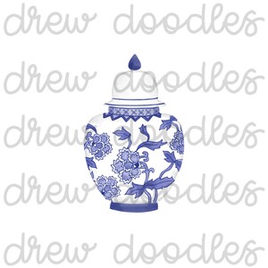 Watercolor Chinoiserie Ginger Jars Digital Clip Art Set Instant Download image 4