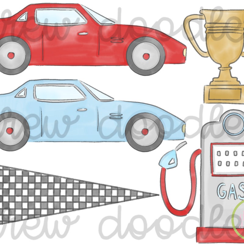 Race Cars Clip Art - Etsy
