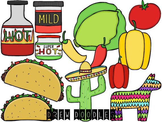 Taco Digital Clip Art Set Instant Download | Etsy