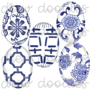 Aquarel chinoiserie paaseieren-digitale clip art set-direct downloaden