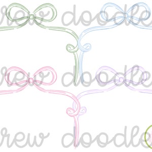 Aquarell Pastell Bögen Bänder Digital Clip Art Set - Instant Download