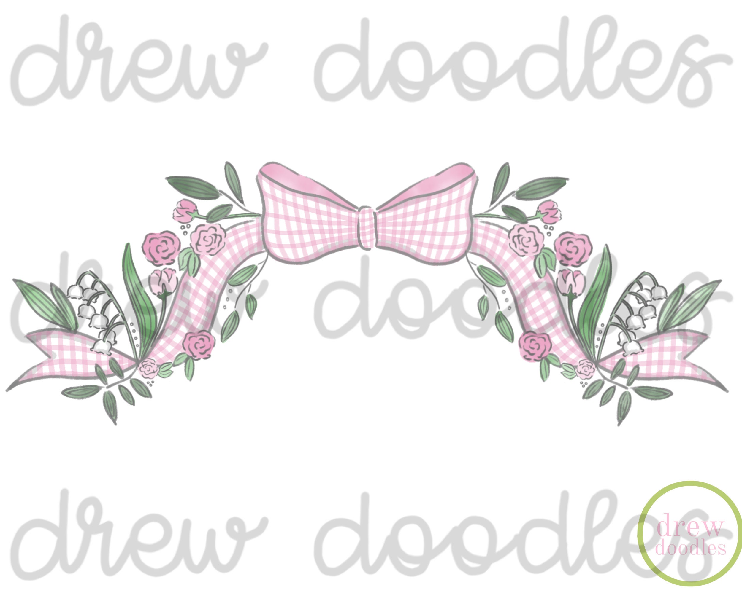 Watercolor Pink Floral Bow Digital Clip Art Set- Instant Download - Etsy
