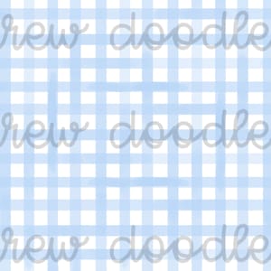 Aquarela Azul Gingham Padrão de Impressão Papéis Digitais Fundos 4x6 e 5x7 - Download Instantâneo