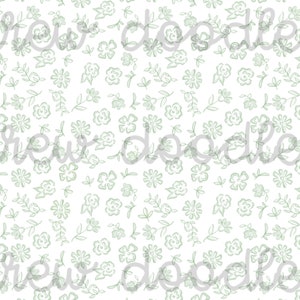 Watercolor Green Ditsy Floral Pattern Print Digital Papers Backgrounds 4x6 and 5x7