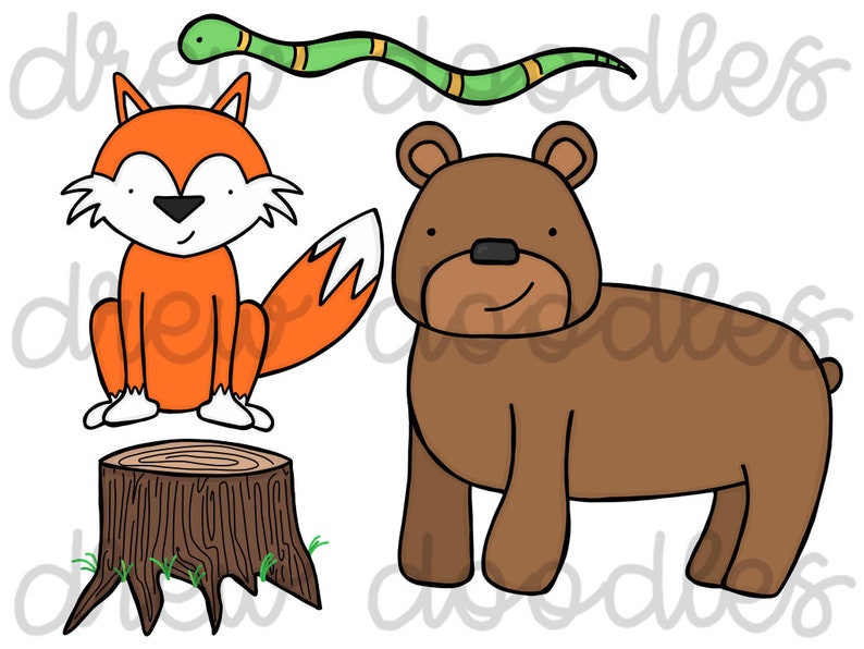 Instant Download Forest Animals Digital Clip Art Set