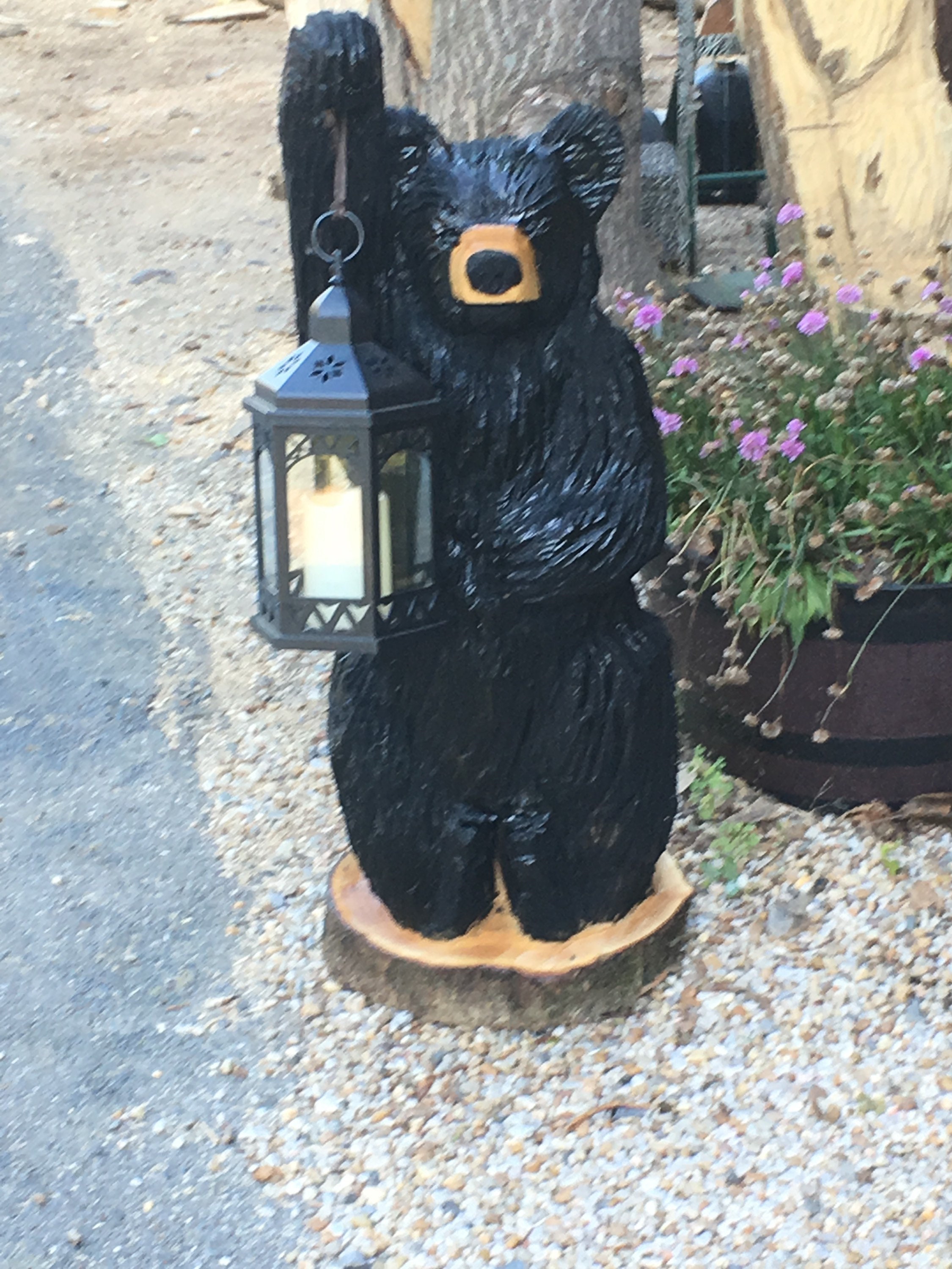 Lantern Bear Chainsaw Carving Etsy