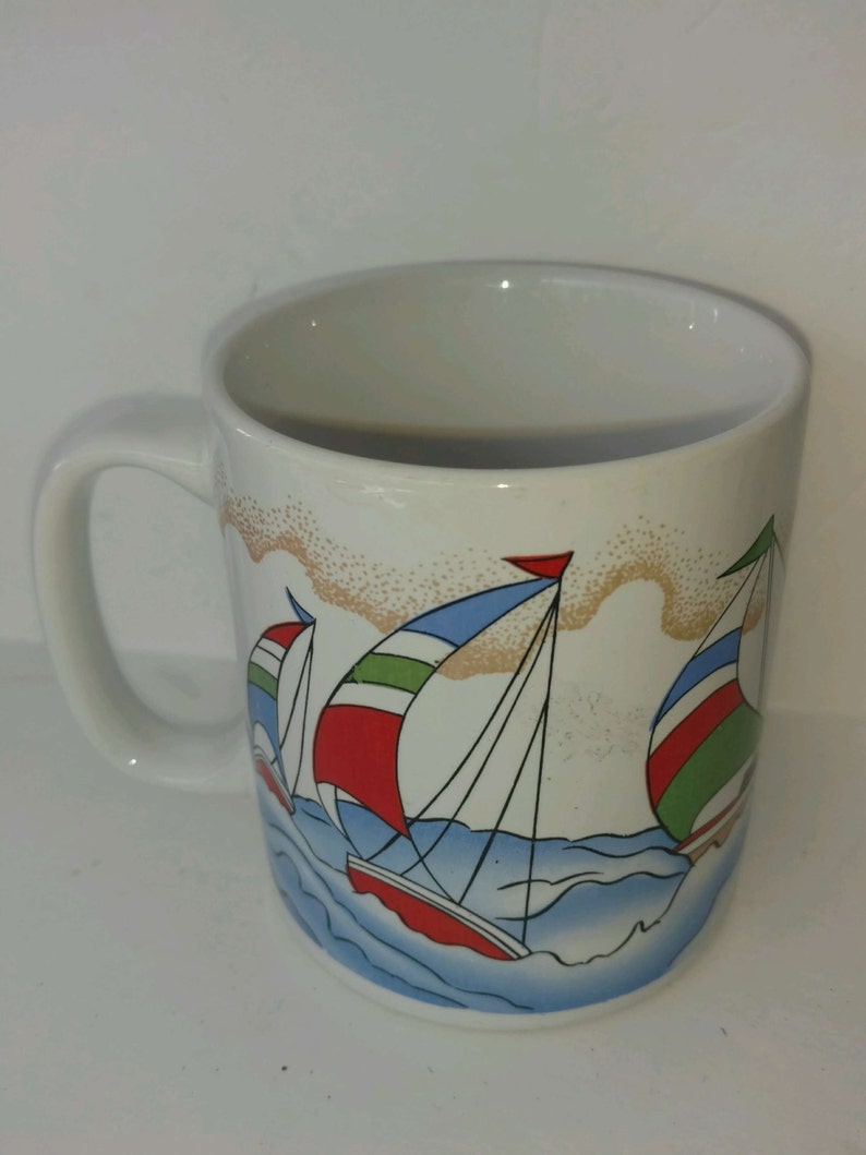 Sailboat Sailing Collectible Coffee Mug Boats Boating Etsy