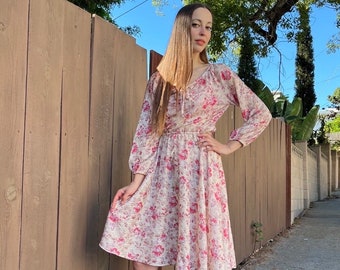 70s Sheer Floral Dress