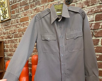 70s Military Shirt Cut Jacket
