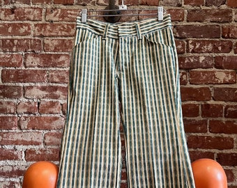 70s Childrens Psychedelic Striped Pants with a Subtle Flare