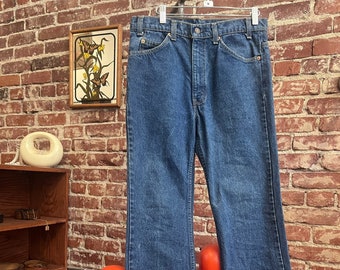 Mens 70s Levi’s 517 Orange Tab 100% Cotton Denim Strait Leg Jeans, 31.5” Waist, 36” Hip, 28.5” Inseam