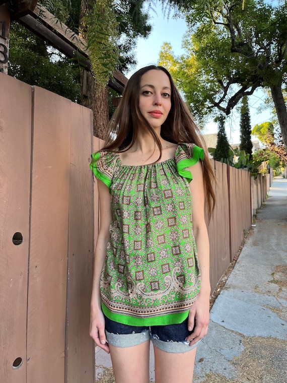 70s Bohemian Blouse Made in Japan - image 1