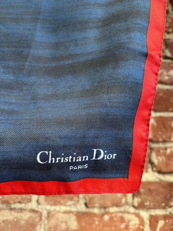 Mens 70s Christian Dior Pocket Square Small Scarf 