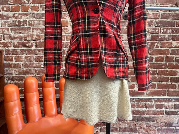 70s Red Plaid Blazer - image 8