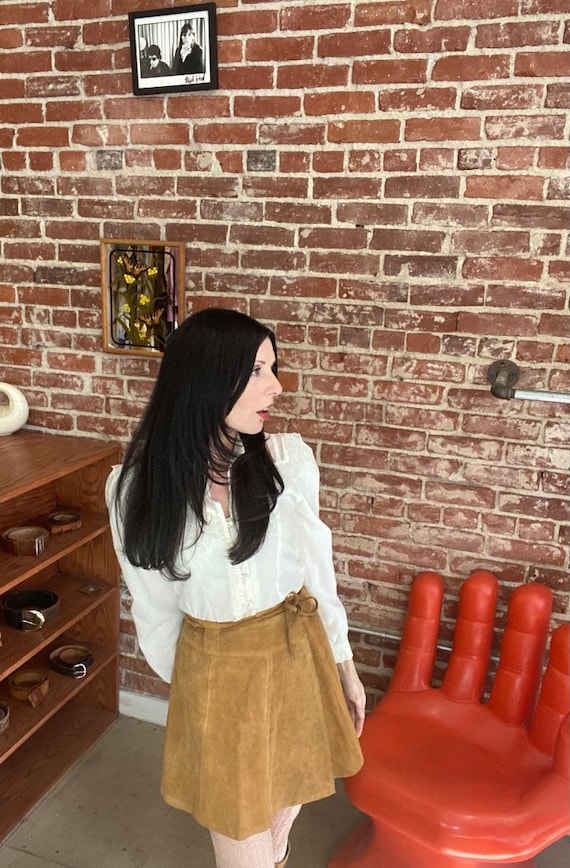 70s Victorian Ivory Cotton Blouse Size Small
