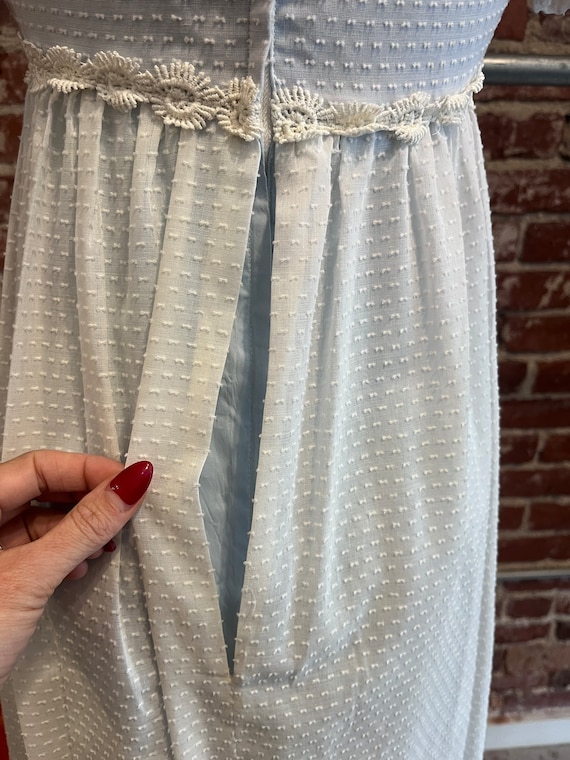 70s Swiss Dot Puff Sleeve Gown - image 10