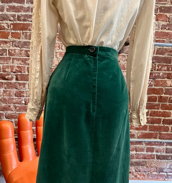 70s 100% Cotton Velvet Long Maxi Skirt - image 5