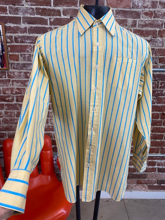 70s Men’s Striped Dress Shirt Made in Japan Size X