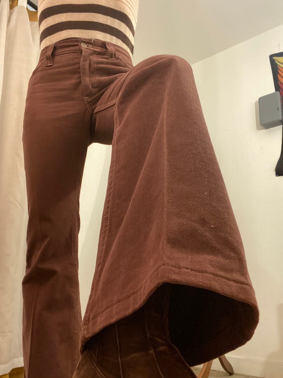 70s Lee Brushed Denim Mocha Flares