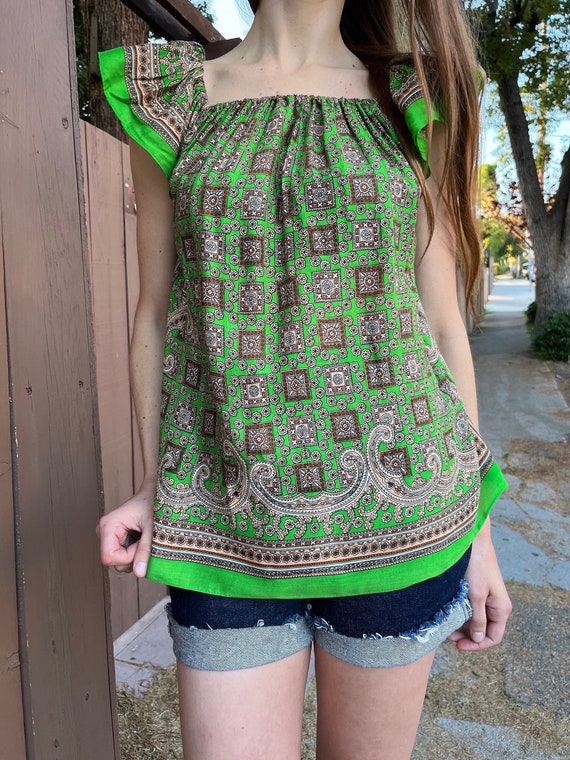 70s Bohemian Blouse Made in Japan - image 7