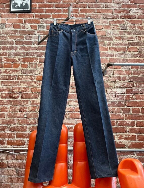 70s 100% Cotton Denim Strait Leg Jeans - image 6