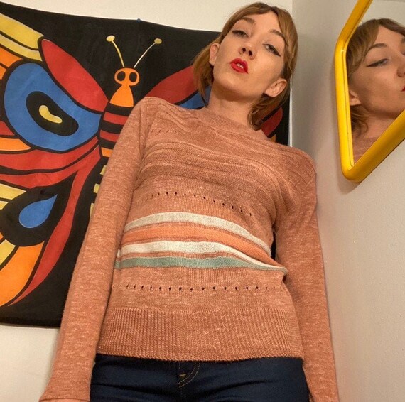 70s Acrylic Striped Sweater